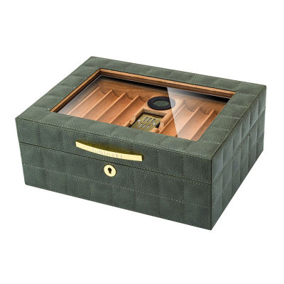 HADLEY Cedar Wood Leather Cigar Humidor LUBINSKI