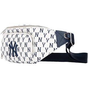 【自营】MLB美职棒复古老花腰包男女休闲包情侣挎包胸包3AHSM012N