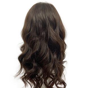 美禾 假发女长卷发真发全真人发自然蓬松大波浪长发蕾丝全头套