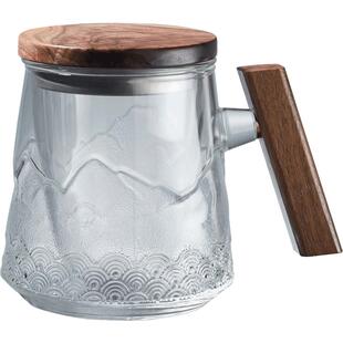 容山堂玻璃茶杯茶水分离泡茶杯绿茶杯大容量过滤花茶杯办公杯子