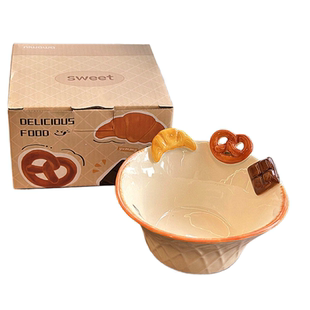 浮雕面包曲奇饼干巧克力碗盘餐具家用釉下彩高颜值饭碗甜品沙拉盘