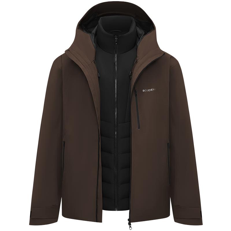 于适同款[叠变]波司登三合一25新款男短款冲锋衣鹅绒服情侣款户外