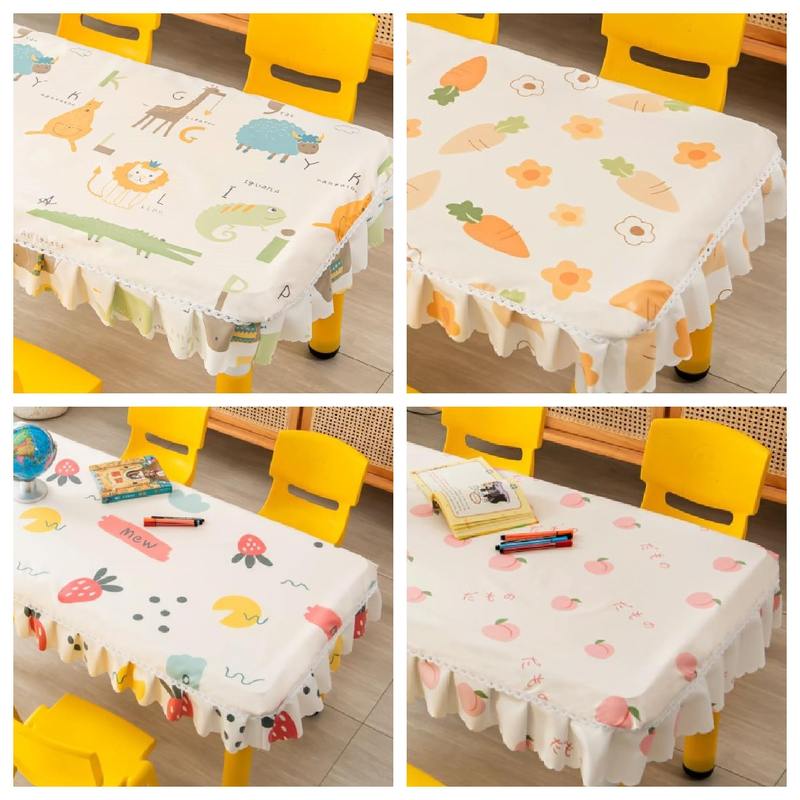 幼儿园桌布套布艺桌罩卡通防水套桌布桌小学生画套长方形防油课桌