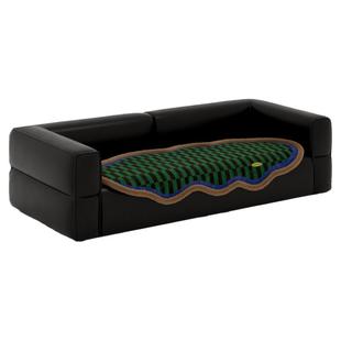 午后柏林中古风条纹毛边沙发垫毛绒冬季轻奢高级感一片式异形坐垫