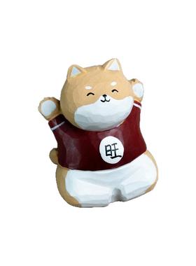 OTHER手工旺柴小狗木雕摆件治愈