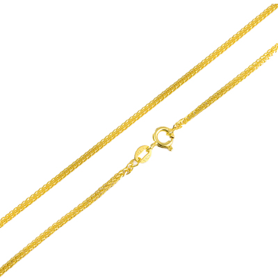 肖邦链S925纯银素链彩金项链金色