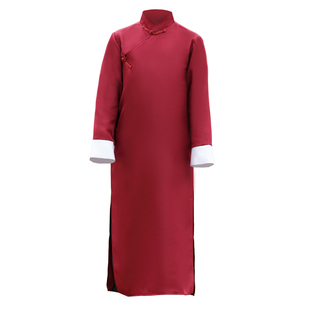 伴郎服兄弟团装中式搞笑复古大褂加大码长衫马褂男士旗袍唐装衣服