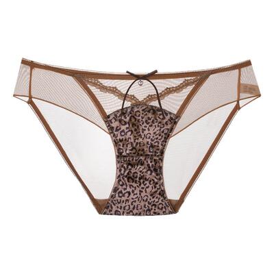 「CG」品质舒适*珍珠豹纹蕾丝女士三角裤质感薄款包臀纯欲内裤女