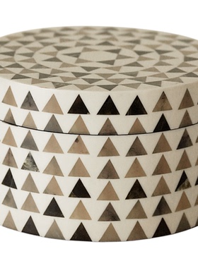 印度进口复古圆形首饰盒罐子摆件