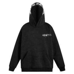 404MOB美式字母烫钻连帽卫衣男加厚款潮秋冬重磅简约百搭套头上衣