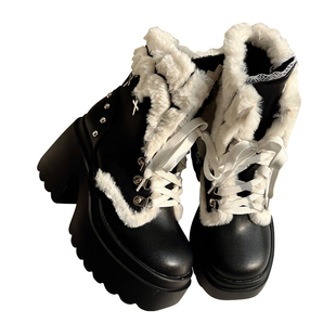 现货 superpink【暗影狂响】原创甜酷朋克厚底马丁靴冬季雪地靴