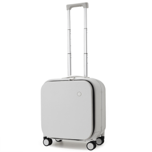 米熙前置开口18寸登机箱女铝框拉杆旅行箱子小型轻便侧开行李箱男