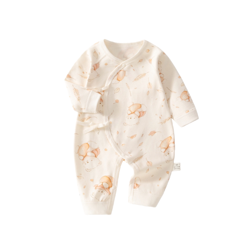 【撤柜专区】品牌专柜  新生婴儿双层护肚纯棉衣服连体衣宝宝睡衣