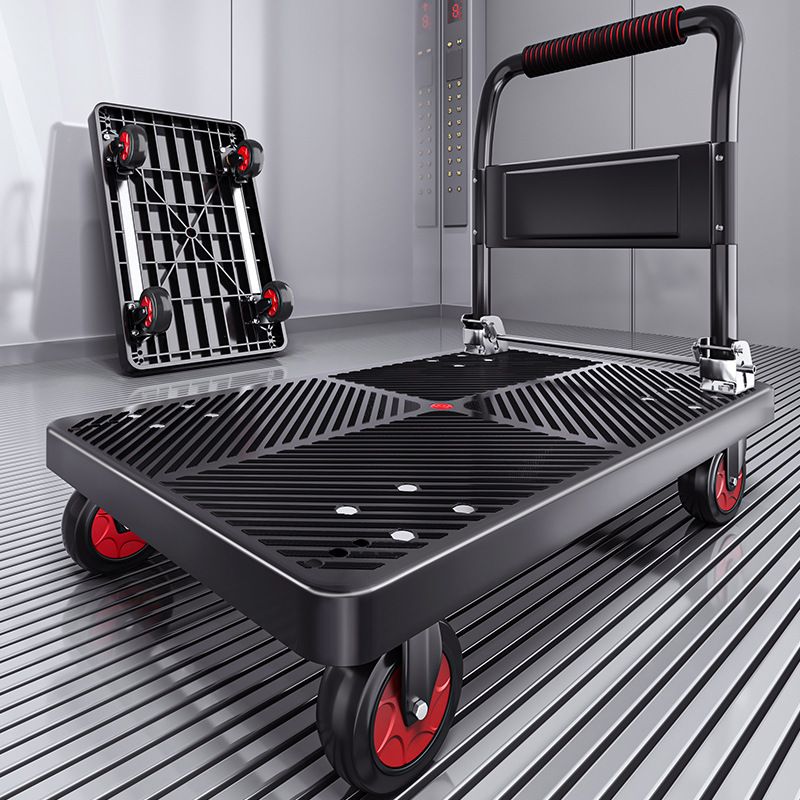 拉货小推车手推车可折叠家用静音拖车快递平板车四轮便携搬运神器