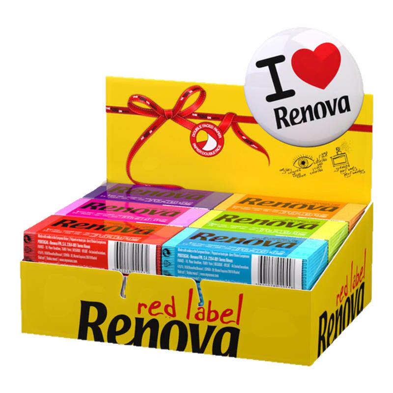 Renova彩色手帕纸18包三层面巾纸