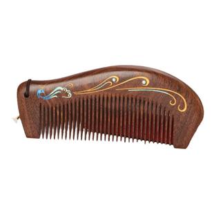 黑檀木梳子伴手礼礼盒送长辈礼物定制刻字按摩梳子按摩梳经络梳