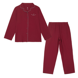 铜牛抗菌防螨慕斯棉开襟家居女套 秋冬套装女VJ126