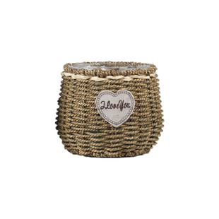 草编花盆藤编柳编花篮田园手工编织绿萝插花多肉创意壁挂手提摆件