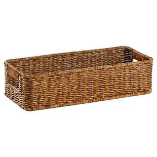 Kens桌面收纳盒CD收纳架仿藤编织茶几遥控器收纳宿舍化妆品整理篮