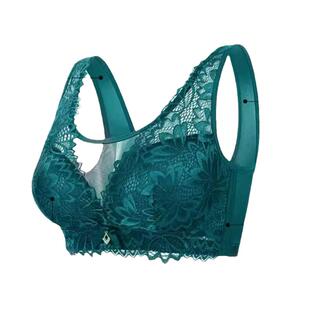 薄款大码无钢圈内衣女收副乳美文胸聚拢大胸显小胸罩全罩杯蕾丝