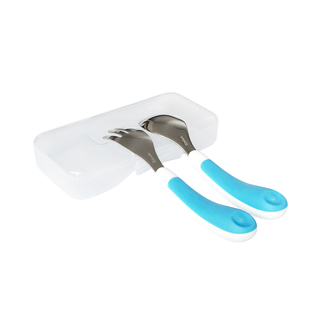 美国进口OXO儿童宝宝不锈钢叉勺套装tot婴儿勺子叉子小蛮同款餐具