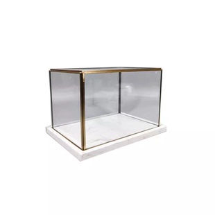 现代大理石亚克力透明玻璃罩子防尘收纳盒展会展厅摆件陈列展示盒