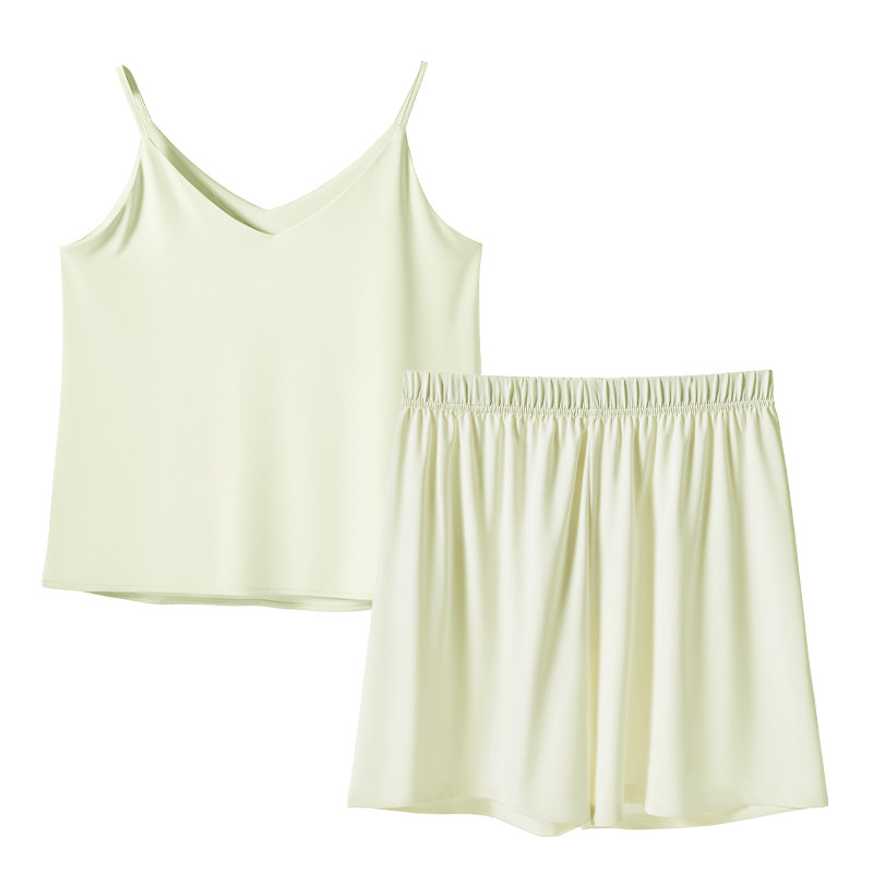 雅鹿吊带背心睡衣女夏家居服套装