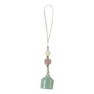 新品东陵玉印章白玉秤砣手机链挂件称心如意玉石吊坠古风包挂饰品