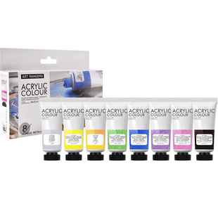 美邦祈富丙烯颜料套装防水防晒不掉色管装涂鸦diy24色儿童无毒马卡龙色画画彩绘油画手绘画丙烯小支盒装专用