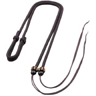 高端黑玛瑙九眼天珠吊坠挂绳横穿项链绳子吊坠配绳男粗款手工编织