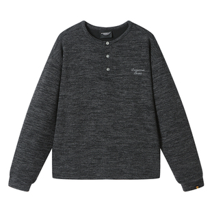 Dangerouspeople薛之谦dsp亨利领合身T恤简约落肩百搭潮长袖体恤