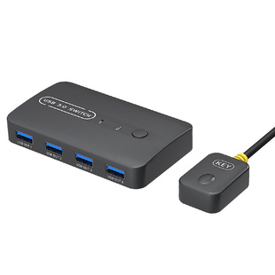 USB打印机共享器一分二kvm切换器hdmi二四台电脑共用键盘鼠标显示器主机台式2进4出四口转换器一拖控制