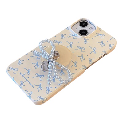 黄蓝蝴蝶结适用于三星S25Ultra硬壳S23小众S21Ultra光面菲林气质S22手机壳s23ultra三星s21创意保护套24ultra