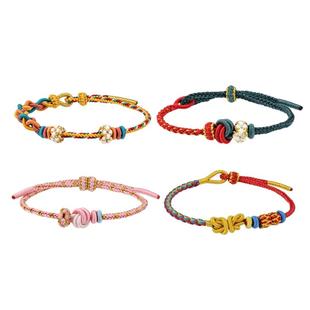 老庙黄金好运手串编织手绳平安顺遂福气满满DIY串珠送礼物女款