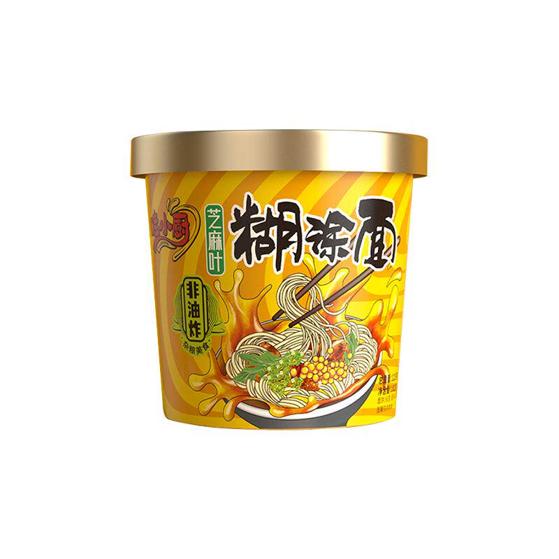 【哇小厨】】糊涂面芝麻叶面条102g*6桶
