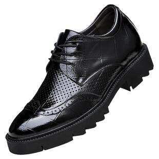 夏季内增高男鞋10cm商务镂空透气凉鞋男士隐形增高鞋男8cm洞洞鞋