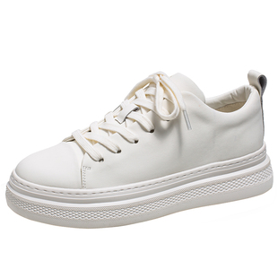 男鞋冬季透气男款休闲运动鞋真皮潮流百搭板鞋2026新款厚底小白鞋