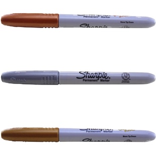 美国锐意金属色记号笔39100锐意sharpie银色金色签名笔工业打点标记笔高光笔油性笔暗色表面速干防褪色马克笔