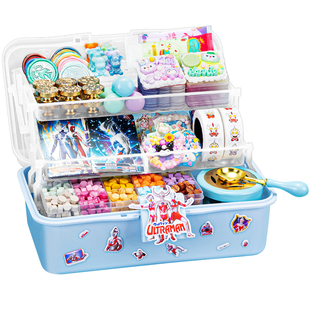 火漆印章套装全套奧特曼贴纸豪华咕卡男孩男生版材料火漆蜡印章工具蜡粒章头6男童儿童便宜的手帐DIY玩具便宜