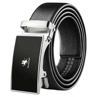 保罗正品男士真皮腰带商务百搭自动扣皮带潮流青年中年休闲裤带