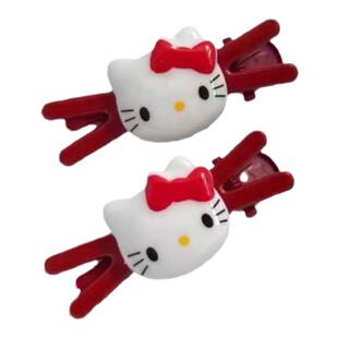 可爱卡通红色小猫发夹女甜美hellokitty刘海碎发夹少女心侧边发卡