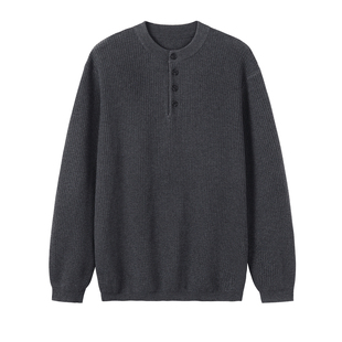 SOMENUM森林 25AW「优雅高智」羊毛混纺保暖套头亨利领毛衣针织衫