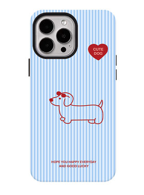 条纹小狗适用苹果17promax手机壳iphone16pro菲林磁吸支架个性华为P80小米15小众vivo防摔保护壳oppo清新可爱