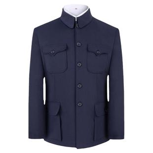 中山装男套装中老年人上衣秋冬装外套爸爸装老年中山服爷爷装唐装