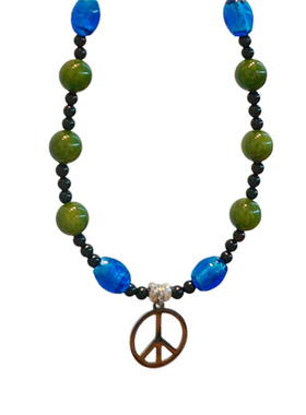 菲比项链老友记钛钢黑玛瑙琉璃