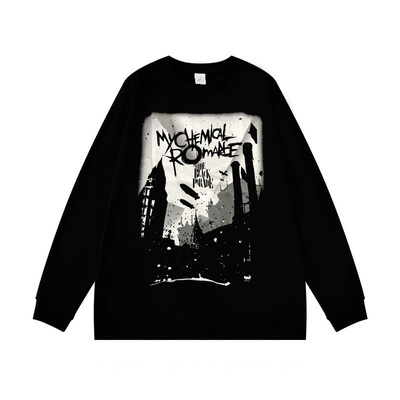 印花男女纯棉长袖T恤上衣春秋季