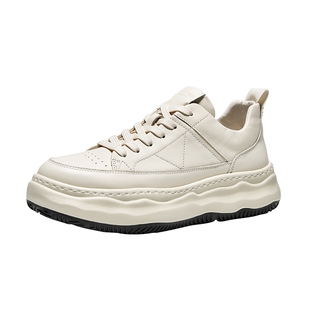 【明星同款】HauttonJeans厚底小白鞋男2025新款男鞋增高休闲板鞋