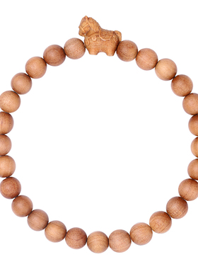 真品天然老山檀手串男女士檀木佛珠手链十二生肖马本命年高档礼物