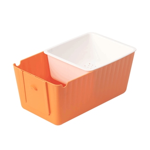 居家家懒人双层水果盘沥水篮家用糖果零食收纳托盘嗑吃瓜子盒神器