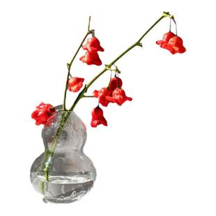 创意中式透明祥云葫芦花瓶客厅摆件吉器宝瓶福禄花器水培器皿花瓶